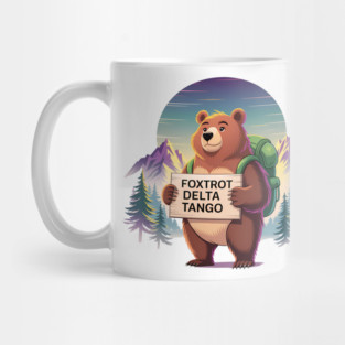 Funny Bear – Foxtrots Deltas Tango Retro Military Phonetic Alphabet Mug