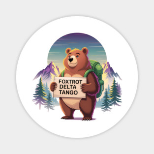 Funny Bear – Foxtrots Deltas Tango Retro Military Phonetic Alphabet Magnet