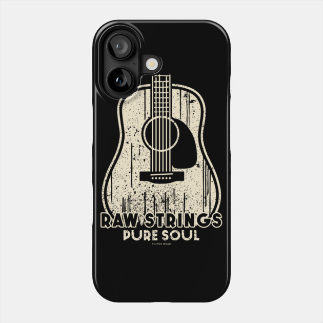 Raw Strings, Pure Soul. Dark Acoustic Phone Case by filiposwear