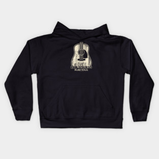 Raw Strings, Pure Soul. Dark Acoustic Kids Hoodie