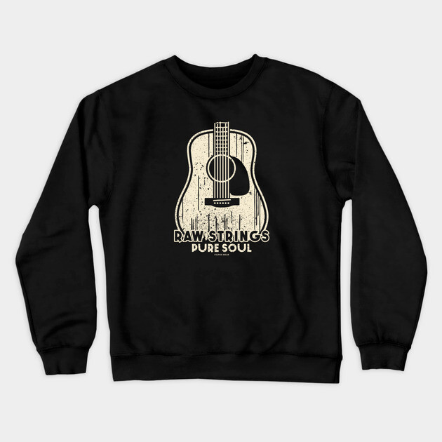 Raw Strings, Pure Soul. Dark Acoustic Crewneck Sweatshirt by filiposwear