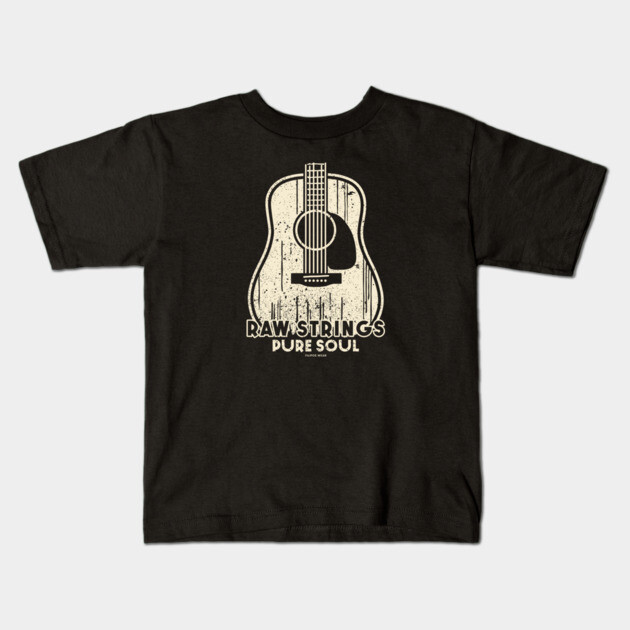 Raw Strings, Pure Soul. Dark Acoustic Kids T-Shirt by filiposwear