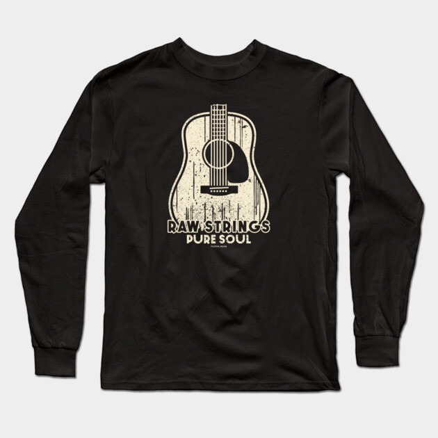 Raw Strings, Pure Soul. Dark Acoustic Long Sleeve T-Shirt by filiposwear