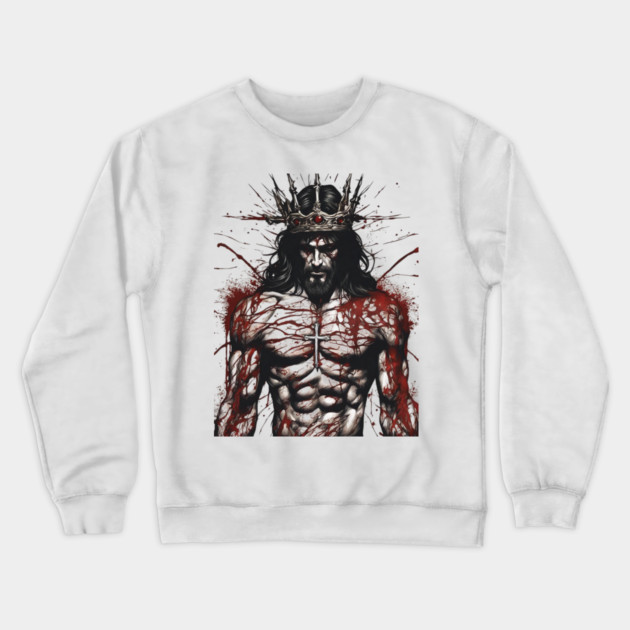 Jesus Muscular Crewneck Sweatshirt by animegirlnft