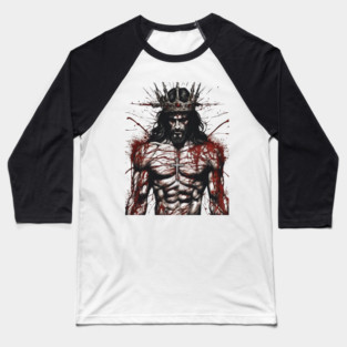 Jesus Muscular Baseball T-Shirt