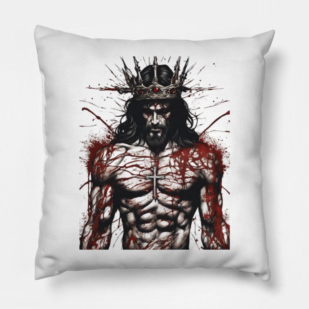 Jesus Muscular Pillow by animegirlnft