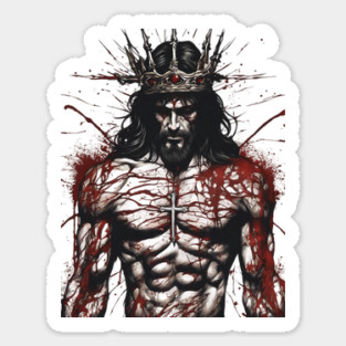 Jesus Muscular Sticker