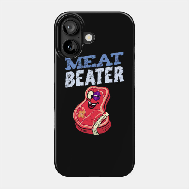 Funny Meat Beater Cartoon Steak Meme Phone Case by belownormal
