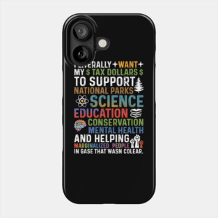 I-Literally-Want-My-Tax-Dollars-To-Support-National Parks-Science-Education-Conservation-Mental Health Phone Case