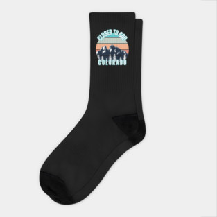 Closer to God Colorado T-Shirt – Retro Mountain Sunset Christian Outdoors Tee Socks