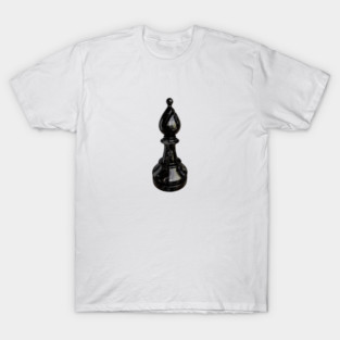 Black Marble Bishop Chess Piece T-Shirt