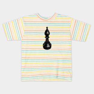 Black Marble Bishop Chess Piece Kids T-Shirt
