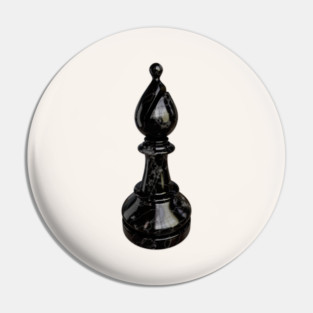 Black Marble Bishop Chess Piece Pin