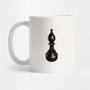 Black Marble Bishop Chess Piece Mug