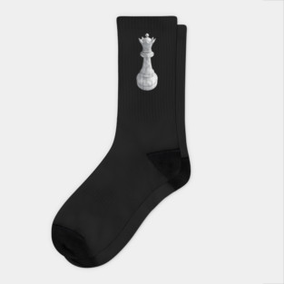 White Marble Queen Chess Piece Socks