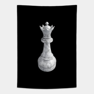 White Marble Queen Chess Piece Tapestry