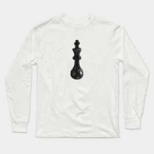 Black Marble King Chess Piece Long Sleeve T-Shirt