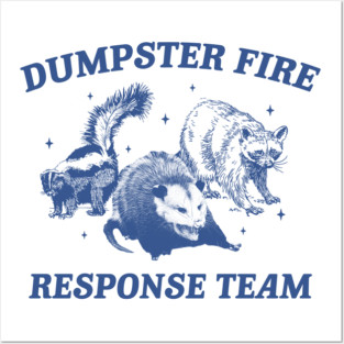 Vintage Dumpster Fire Response Team Shirt, Retro T-Shirt, Retro 90s Trash Panda TShirt, Opossum Shirt, Funny Gag Gift Tee, Meme Posters and Art