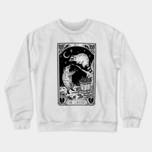 Tarot Possum and Raccoon Fighting Over Trash Vintage Shirt, Raccoon Possum Lovers Shirt, Funny Gag Unhinged Meme Crewneck Sweatshirt