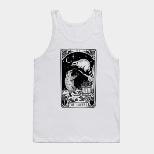 Tarot Possum and Raccoon Fighting Over Trash Vintage Shirt, Raccoon Possum Lovers Shirt, Funny Gag Unhinged Meme Tank Top