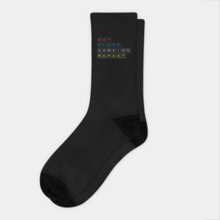 Eat Sleep Gaming Repeat Funny Meme Tee Socks
