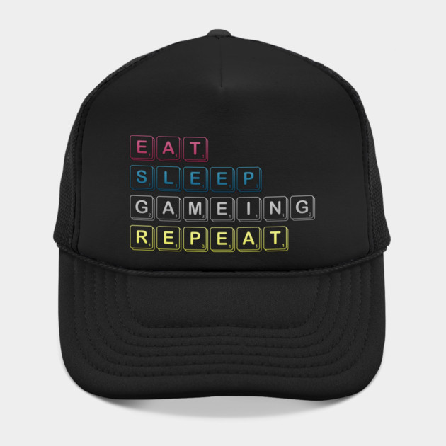 Eat Sleep Gaming Repeat Funny Meme Tee by DrollDrifter