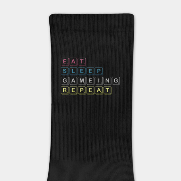 Eat Sleep Gaming Repeat Funny Meme Tee by DrollDrifter