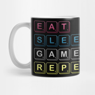 Eat Sleep Gaming Repeat Funny Meme Tee Mug