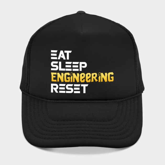 Eat Sleep Engineering Reset Funny Meme Tee by DrollDrifter