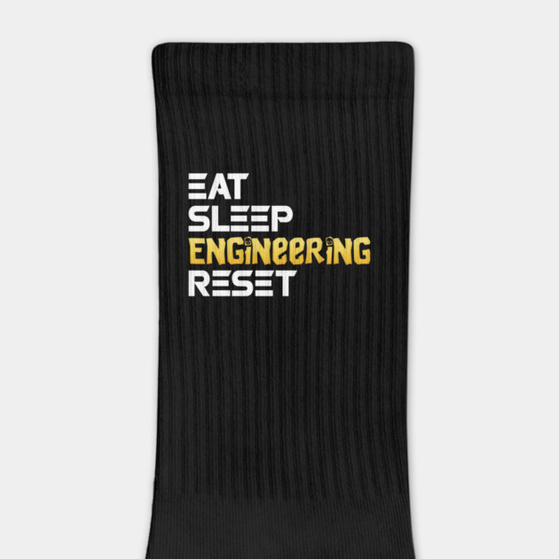 Eat Sleep Engineering Reset Funny Meme Tee by DrollDrifter