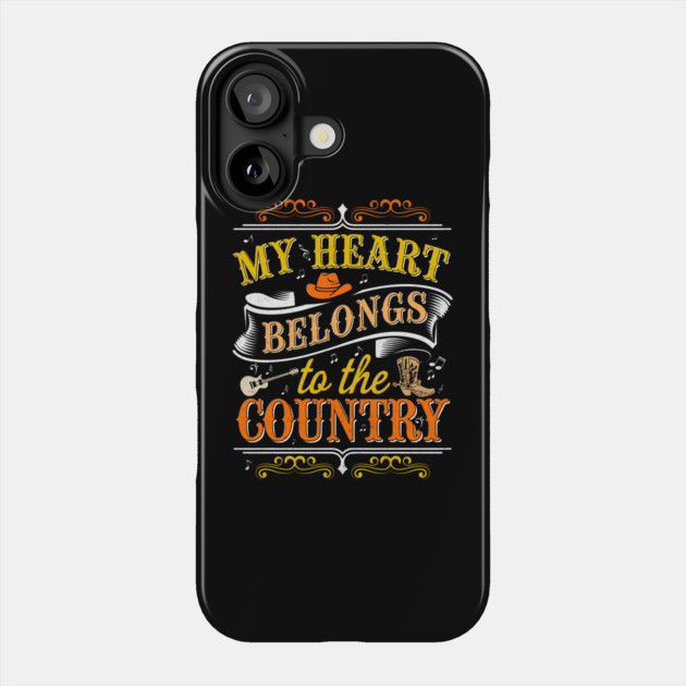 My Heart Belongs to the Country - Western Design Phone Case by Otaku Vibes