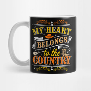 My Heart Belongs to the Country - Western Design Mug