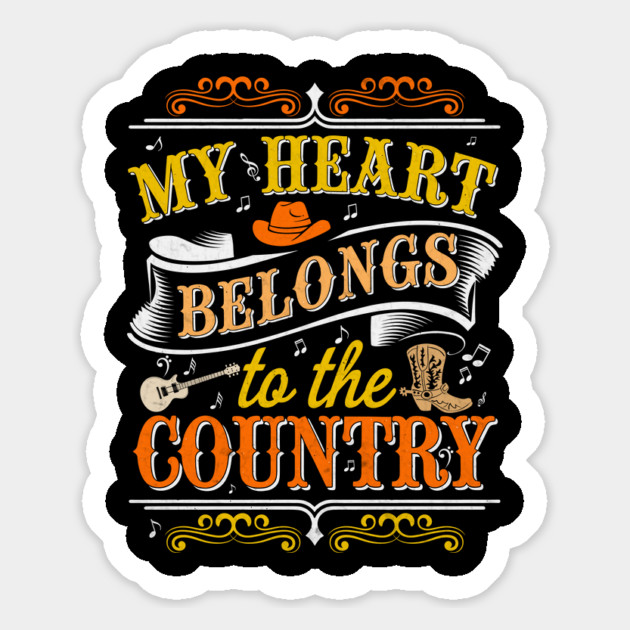 My Heart Belongs to the Country - Western Design Magnet by Otaku Vibes