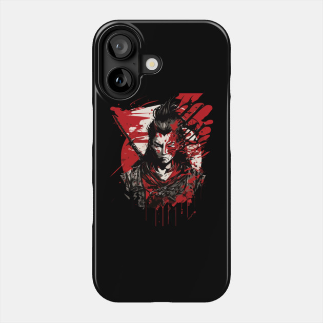 Samurai Warrior - Intense Blood Splatter Art Phone Case by Otaku Vibes