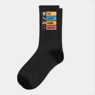 Eat Sleep Game Repeat Socks