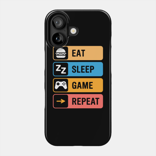 Eat Sleep Game Repeat Phone Case by Otaku Vibes