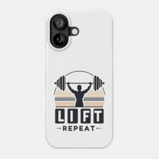 Vintage Gym Workout – Lift, Repeat Motivational Design Phone Case
