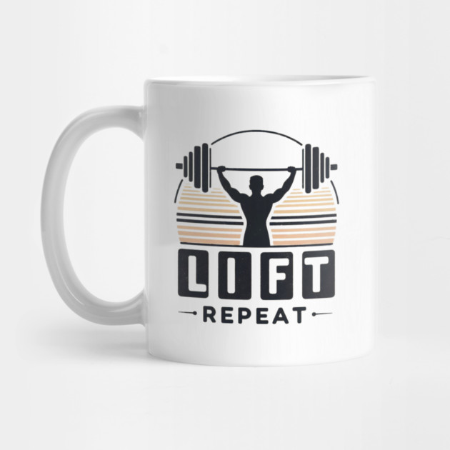 Vintage Gym Workout – Lift, Repeat Motivational Design by Ben's Store 1