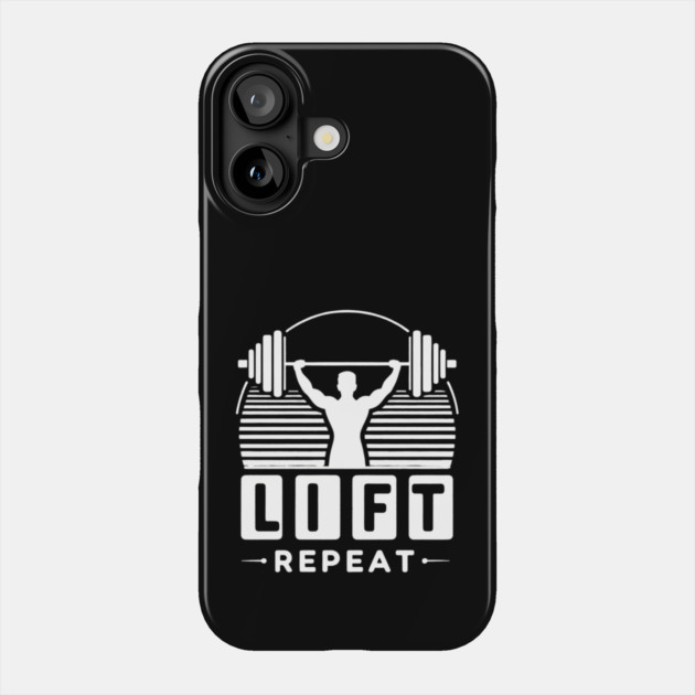Vintage Gym Workout – Lift, Repeat Motivational Design Phone Case by Ben's Store 1