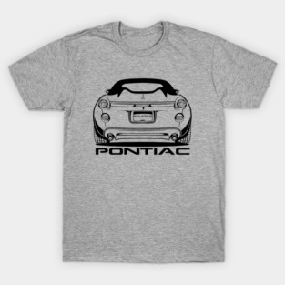 DigiRods Pontiac Solstice Convertible Black Line Rear View Cartoon Car T-Shirt