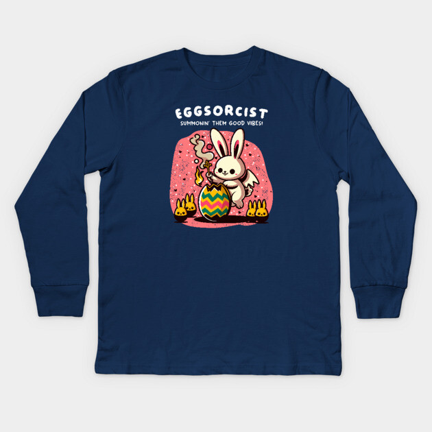 EGGSORCIST Kids Long Sleeve T-Shirt by Fabrik