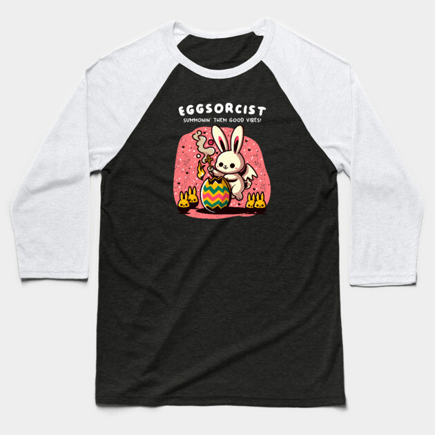 EGGSORCIST Baseball T-Shirt by Fabrik