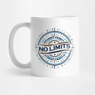 No Limits – Motivational Vintage Badge Design Mug
