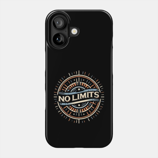 No Limits – Motivational Vintage Badge Design Phone Case by Ben's Store 1