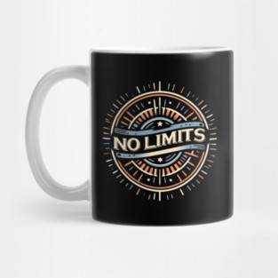 No Limits – Motivational Vintage Badge Design Mug