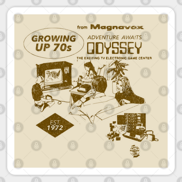 The Original Odyssey Game System from 1972 - Growing up 70s Sticker by Joaddo
