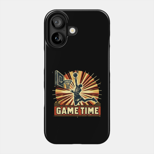 Vintage Basketball Dunk – Game Time Retro Sports Design Phone Case by Ben's Store 1