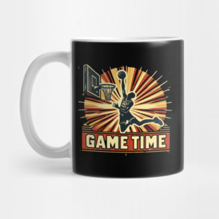 Vintage Basketball Dunk – Game Time Retro Sports Design Mug