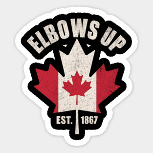 Elbows Up Canada Est. 1867 – Vintage Canadian Maple Leaf Retro Design Magnet