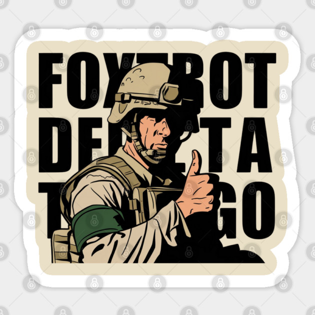 Foxtrot-Delta-Tango Sticker by Creatifly Graphic Tees